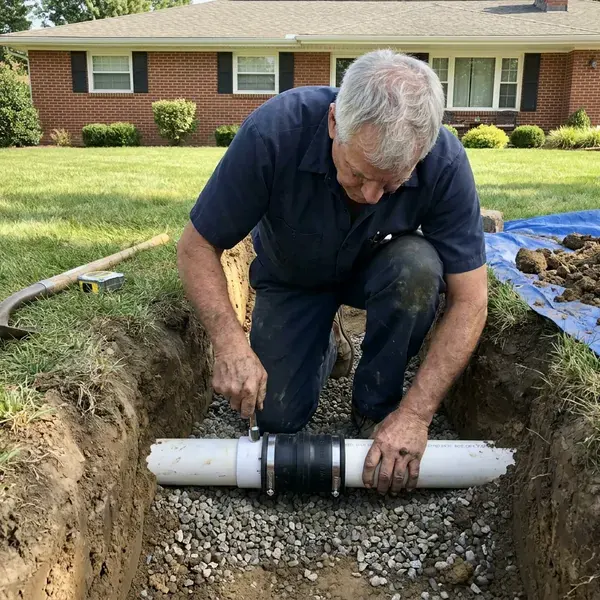 Local sewer line replacement by FBN Plumbing, Hampton, VA