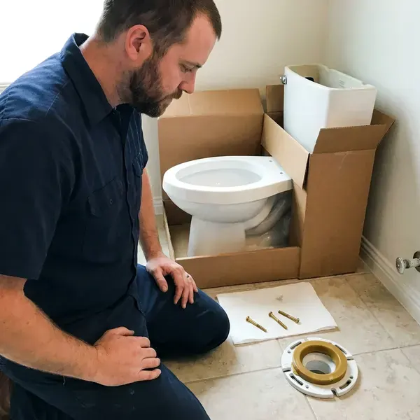 FBN Plumbing technician providing toilet replacement in Hampton, VA
